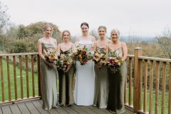 With the bridesmaids