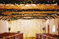 The wedding barn ready for the ceremony