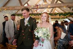 Leaving the wedding barn