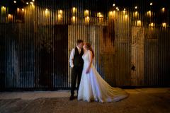 In the really rustic barn