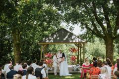 Outdoor wedding ceremony at The Green Cornwall