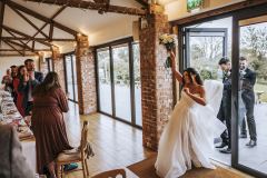 The couple entering the reception
