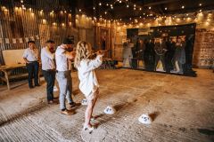 Laser shooting in the Really Rustic Barn