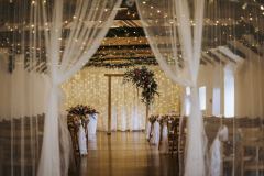 The wedding barn all ready for the ceremony