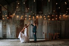 Couple dancing in Really Rustic Barn