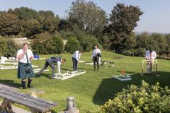Guests enjoying lawn games