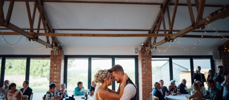 perfect-day-17 Couple have first dance in the Red Brick Barn